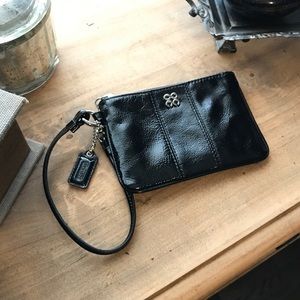 Coach Black Leather Wristlet